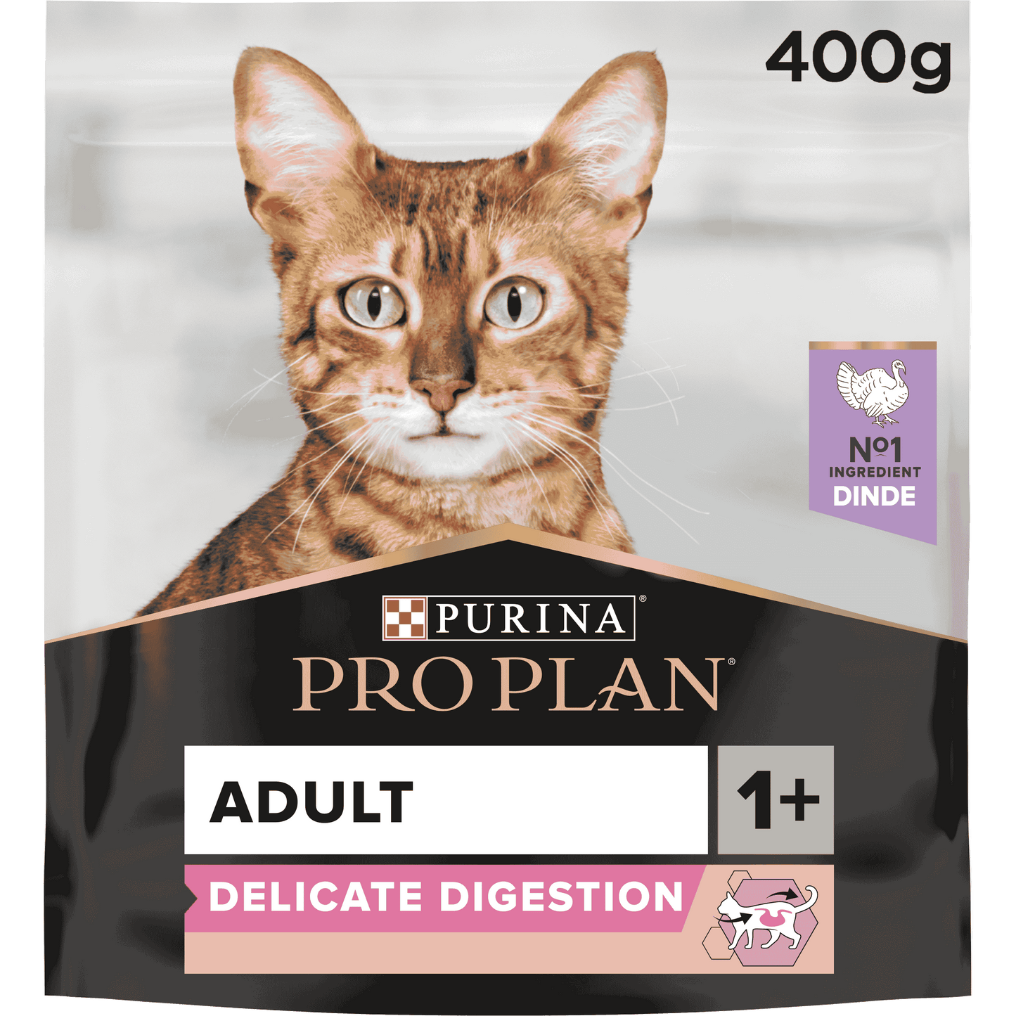 PRO PLAN ADULT DELICATE DIGESTION, DRY CAT FOOD TURKEY,400G