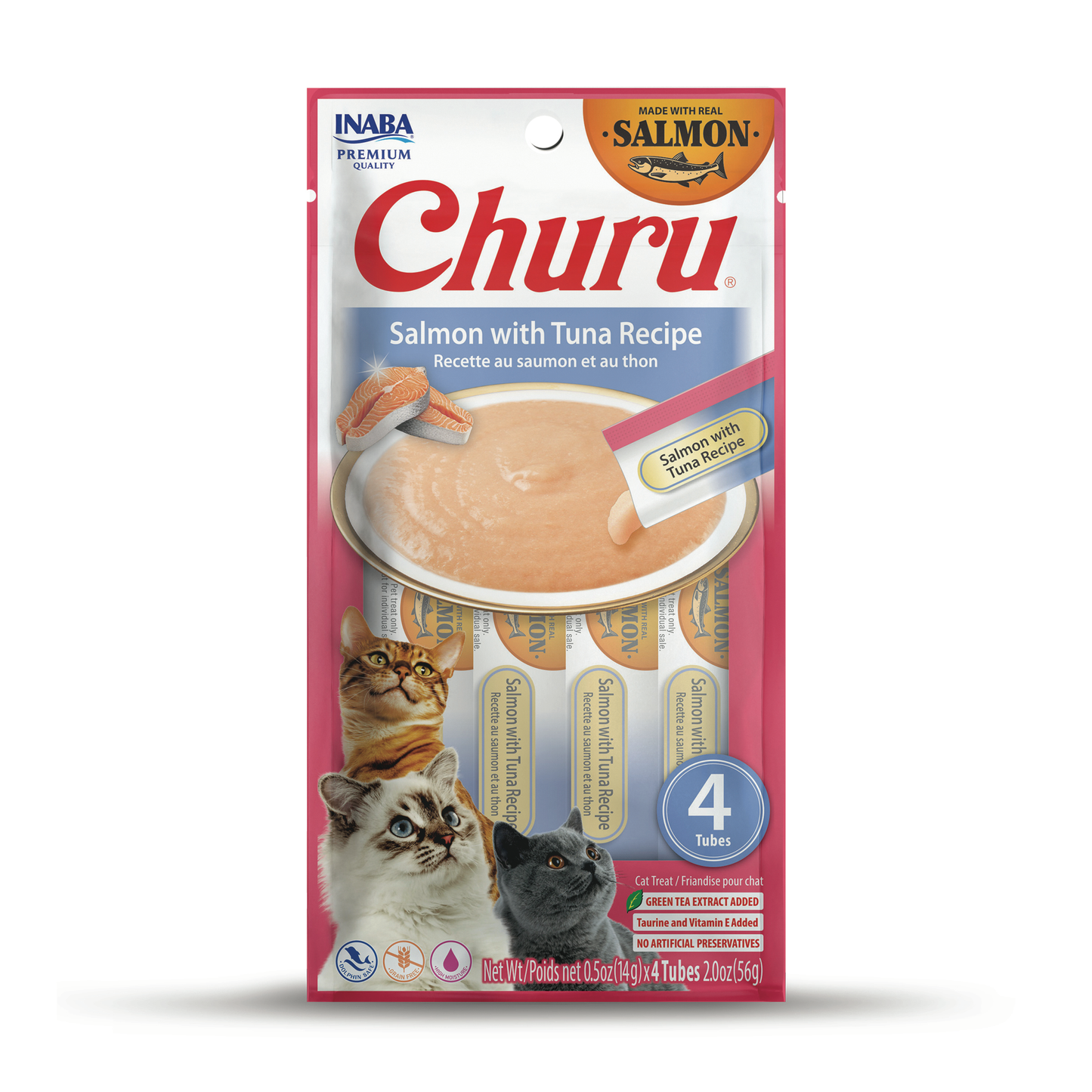 Inaba Churu Salmon With Tuna Recipe Cat Treats 56g