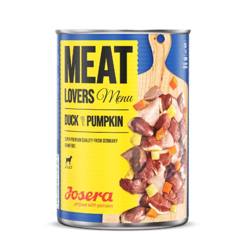 Josera Meat Lovers Menu Duck with Pumpkin Dog Wet Food 400g Pack of 12