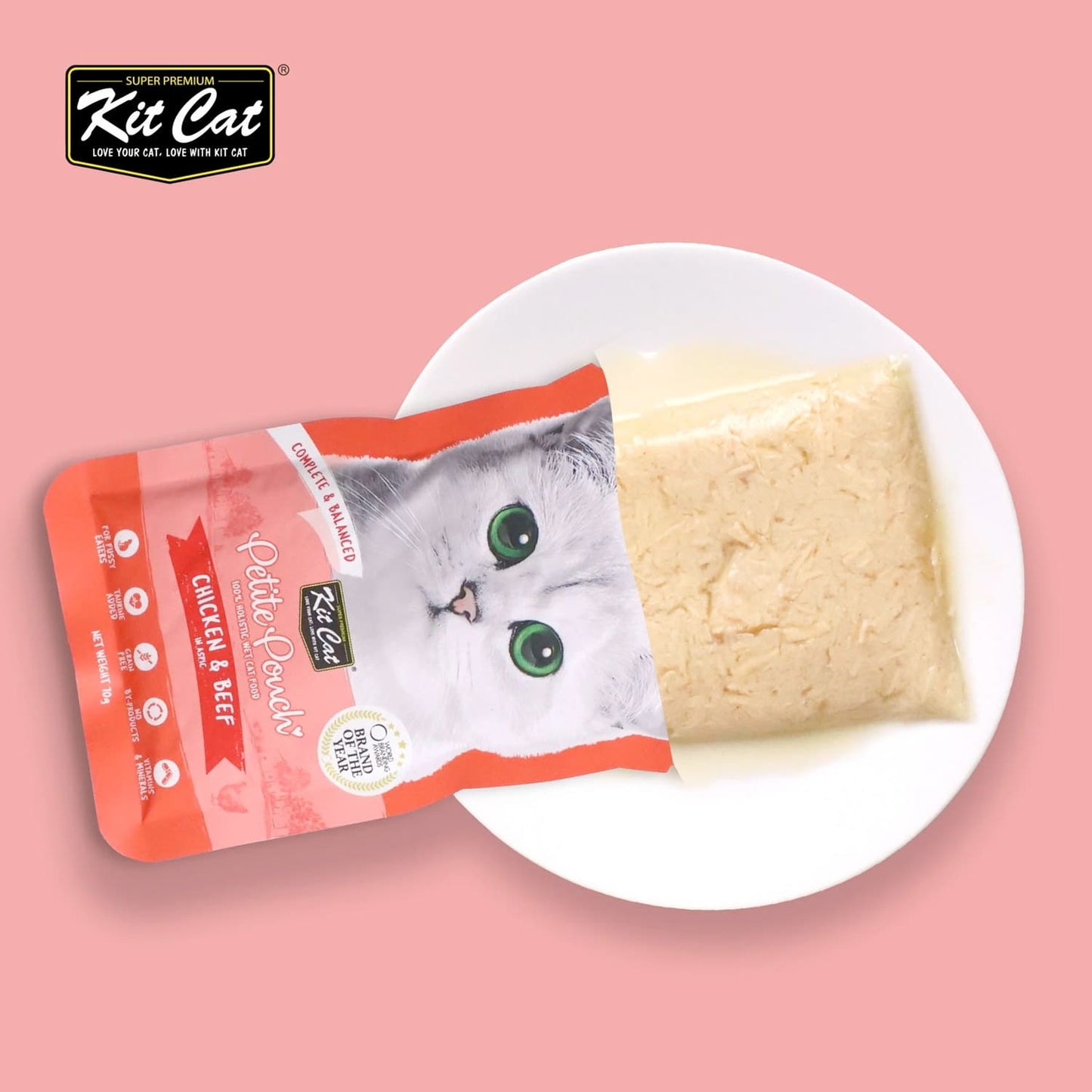 Kit Cat Petite Pouch 70g - Chicken & Beef