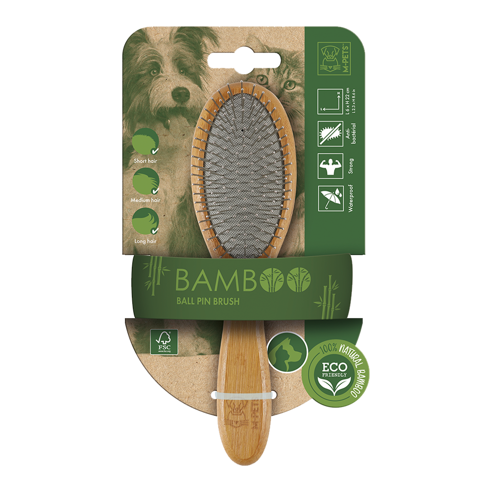 M-Pets Bamboo Ball Pin Brush