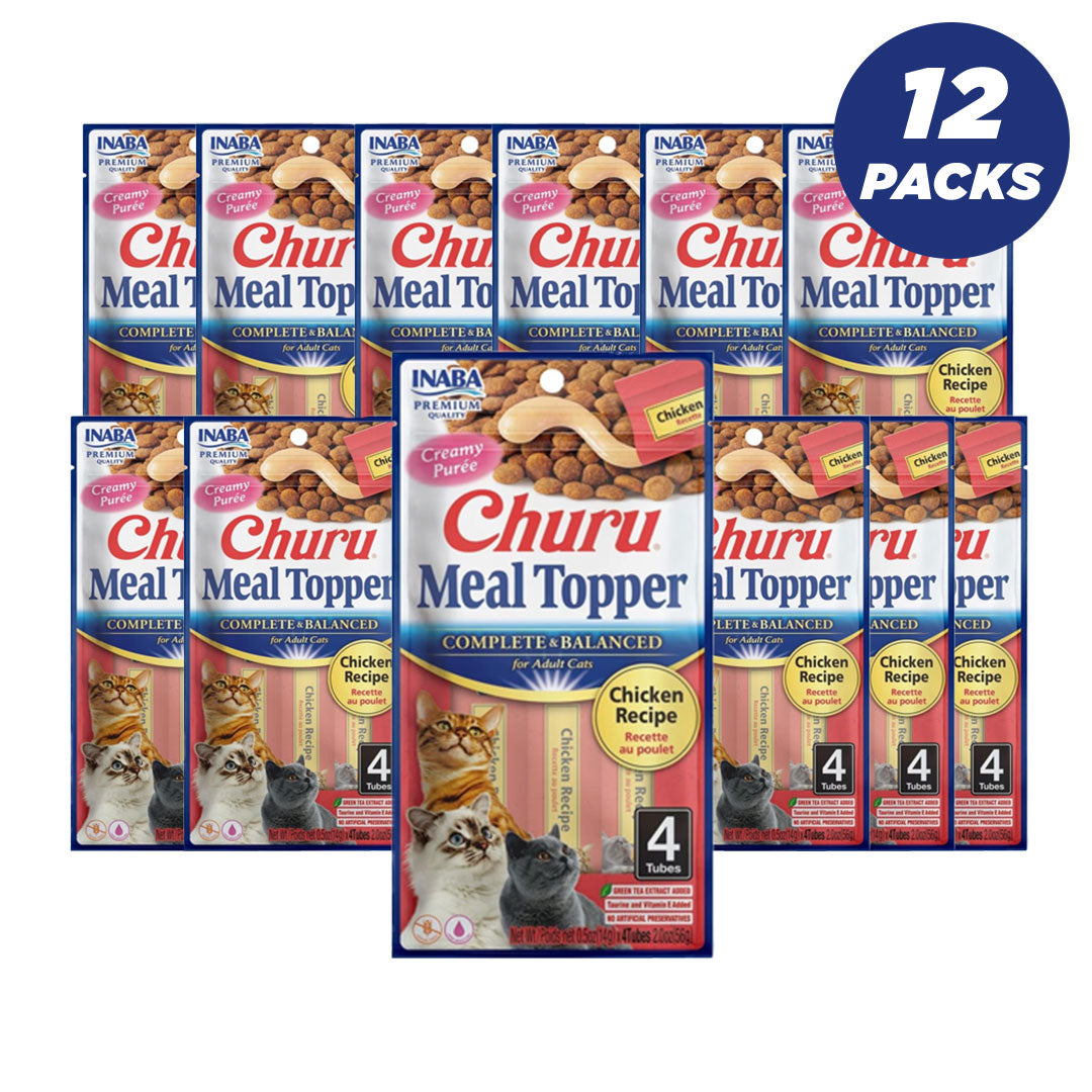 Inaba Churu Complete & Balanced For Adult Cats Chicken Recipe Cat Treats 56G - Pack Of 12