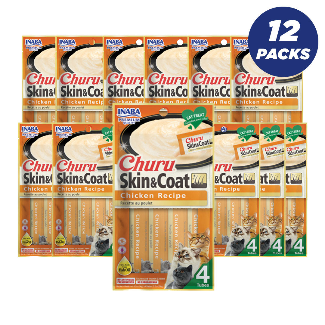 Inaba Churu Skin And Coat Chicken - 56G - Pack Of 12