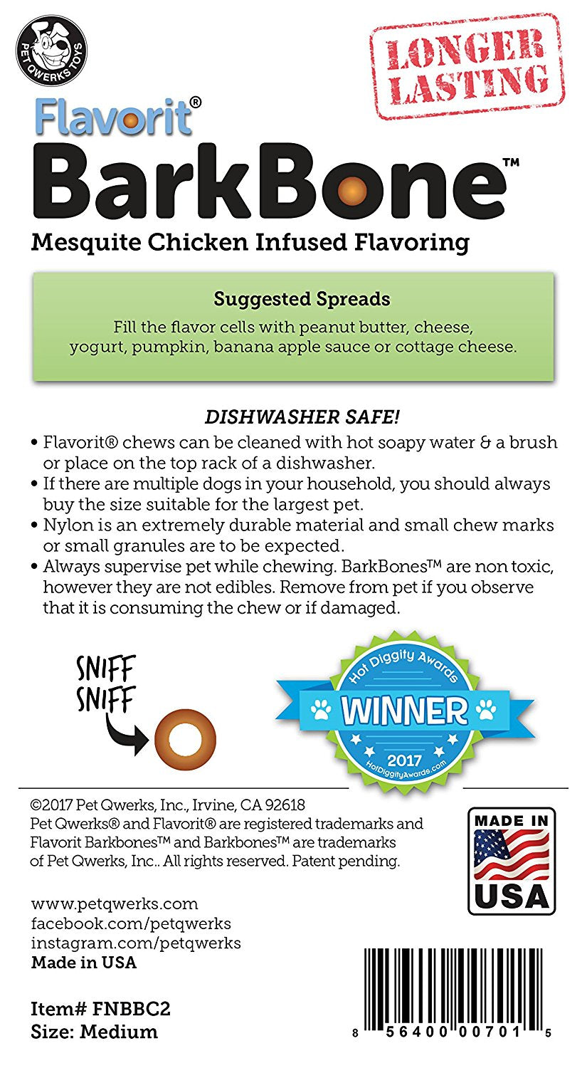 Petmate Pet Qwerks Barkbone Flavorit Mesquite Chicken Flavor Bone (36080)
