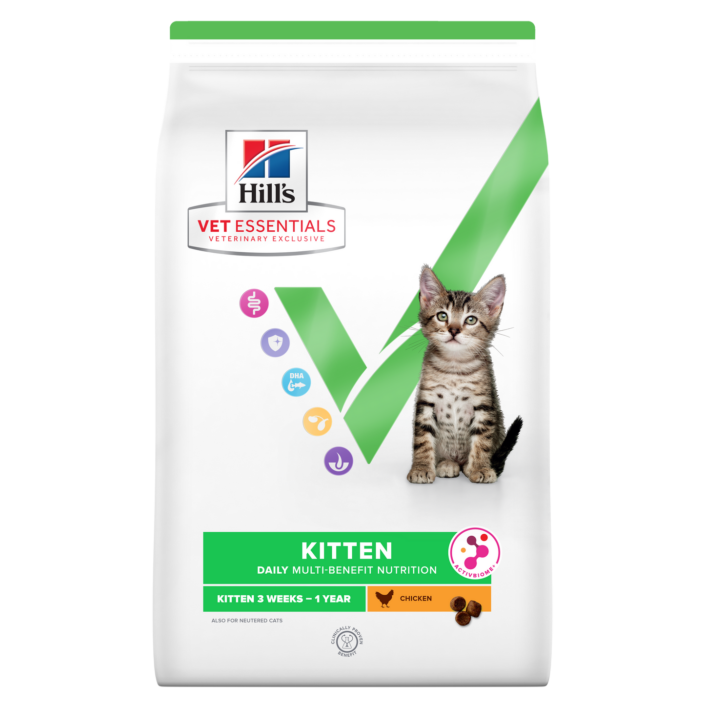 Hill's Vet Essentials Multi-Benefit Kitten Dry Food with Chicken 400g