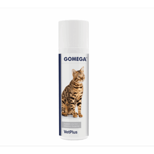Gomega VetPlus product for cats on a white background