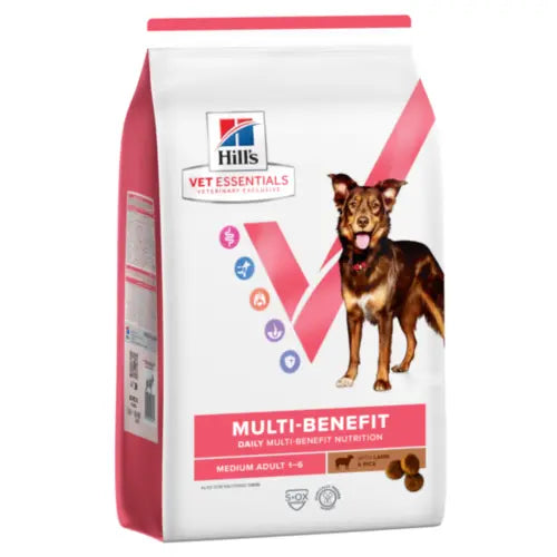 Hill's Vet Essentials Multi-Benefit Adult 1-6 Medium Dry Dog Food With Lamb & Rice 2kg