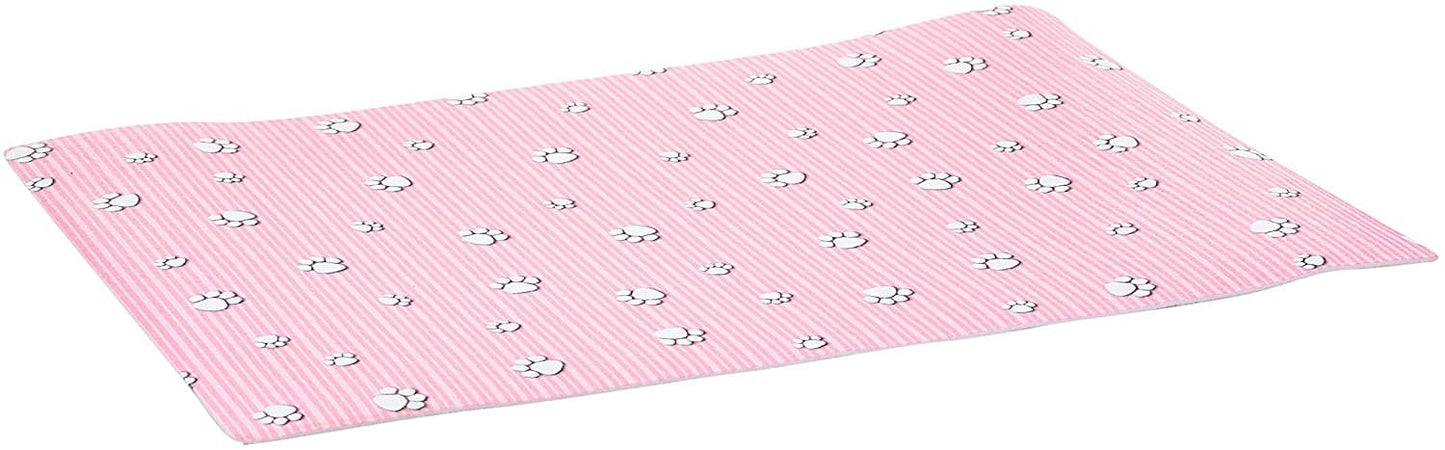 Drymate Pink Paw Stripe Dog Crate Mat 15 X 22 inches