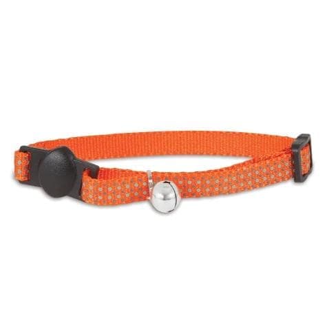 Petmate Adjustable Cat Collar 3/8"x8-12" Glow Dots Orange