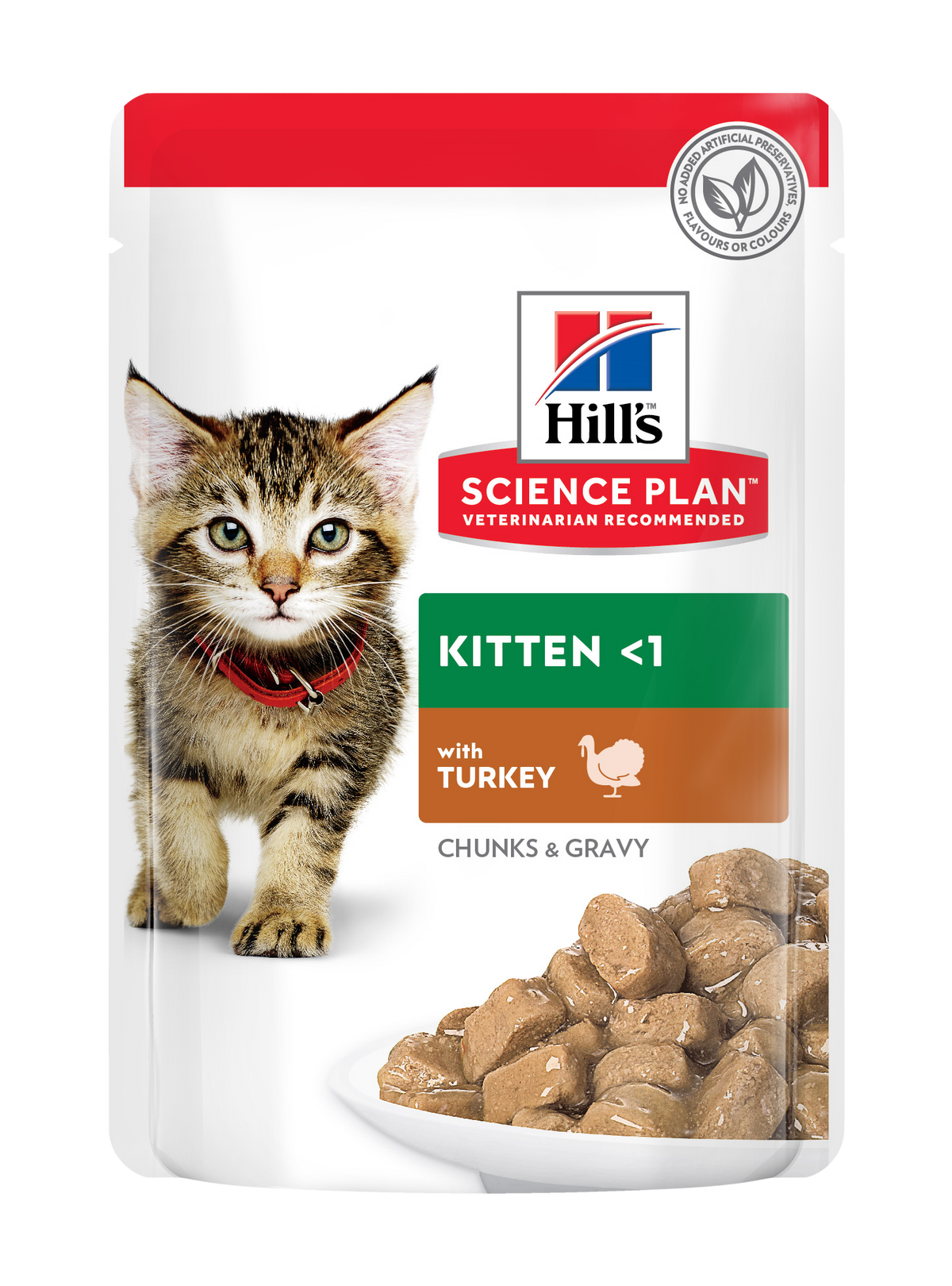 Hill's Science Plan Tender Chunks In Gravy Kitten Wet Food Turkey Pouches 85g
