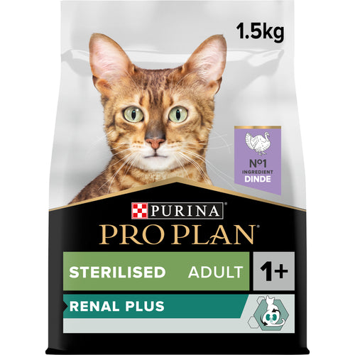 Pro Plan Sterilised Adult Renal Plus Dry Cat Food with Turkey, 1.5 kg