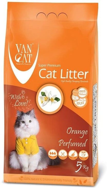 Van Cat White Bentonite Clumping Cat Litter Orange 5Kg Cat Litter