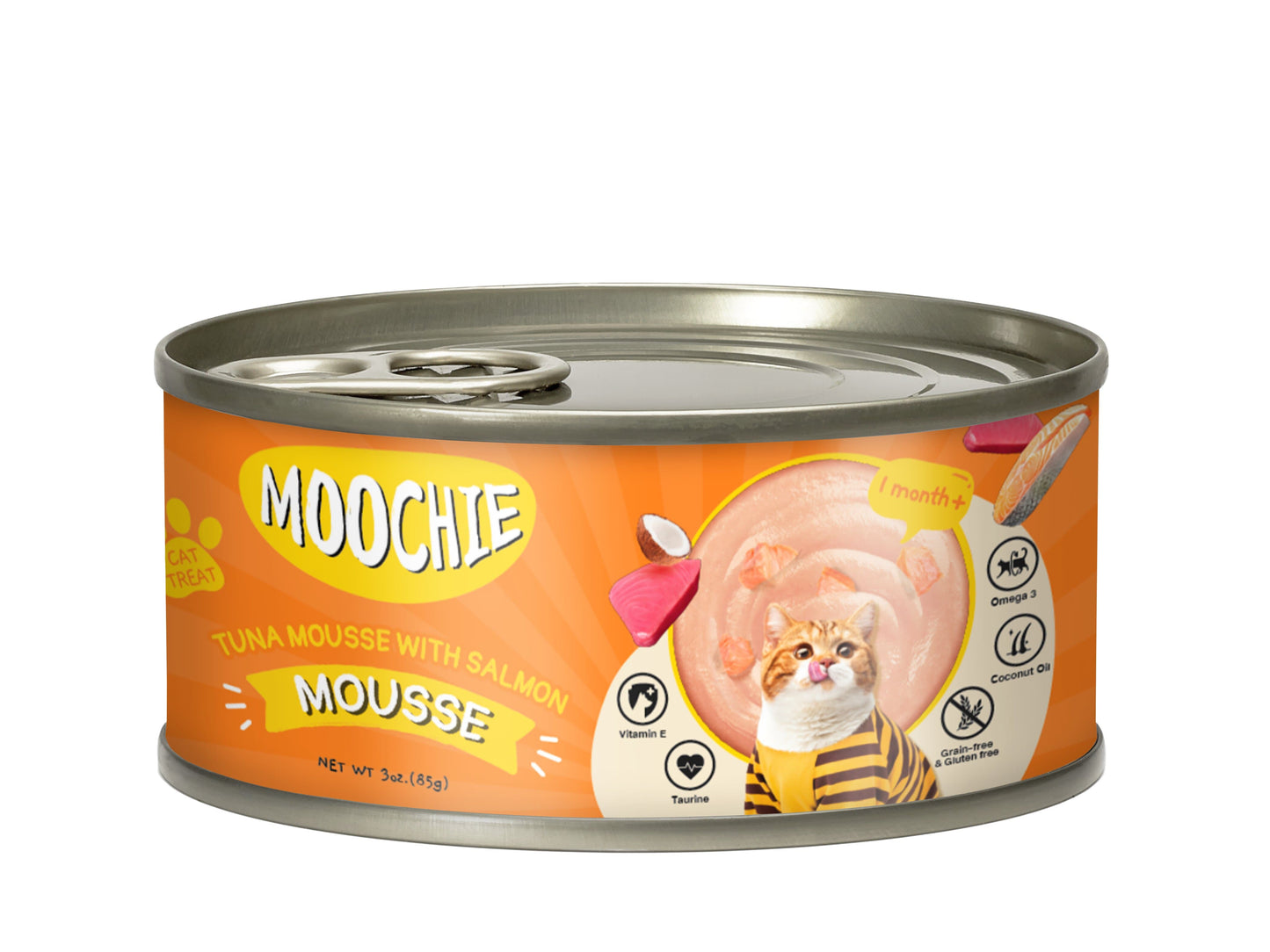 Moochie Tuna Mousse with Salmon 85g Can