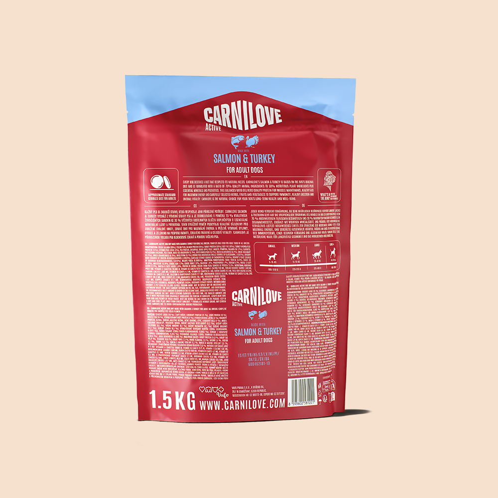 Carnilove Active Salmon & Turkey for Adult All Breeds Dry Dog Food 1.5kg