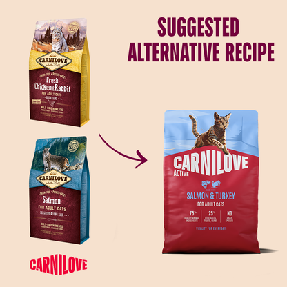 Carnilove Active Salmon & Turkey for Adult All Breeds Dry Cat Food 2kg