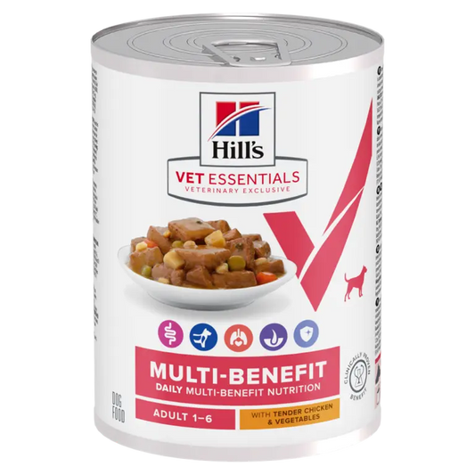 Hill's Vet Essentials Multi-Benefit Adult 1-6 Wet Dog Food with Tender Chicken & Vegetables 363g x 12