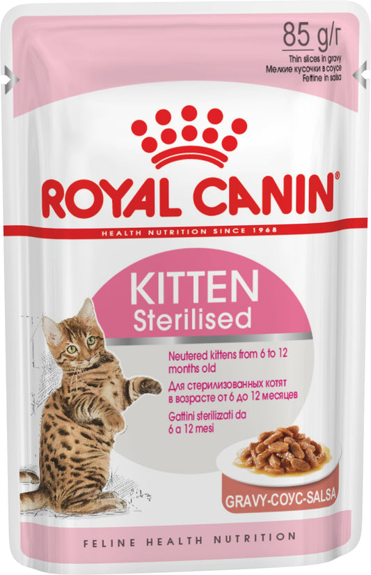 Royal Canin Feline Health Nutrition Kitten Sterilised Gravy (WET FOOD - Pouches)