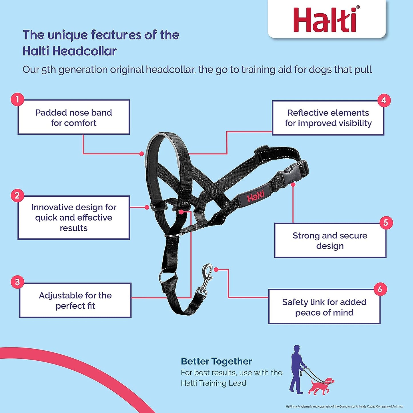 COA HH022 Head Collar Black- size2