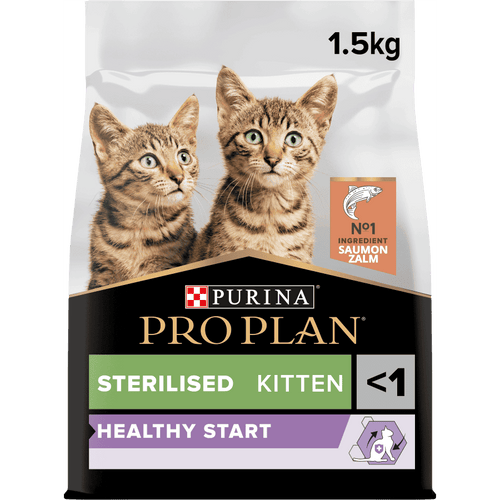 PRO PLAN STERILISED KITTEN HEALTHY START,SALMON 1.5 KG