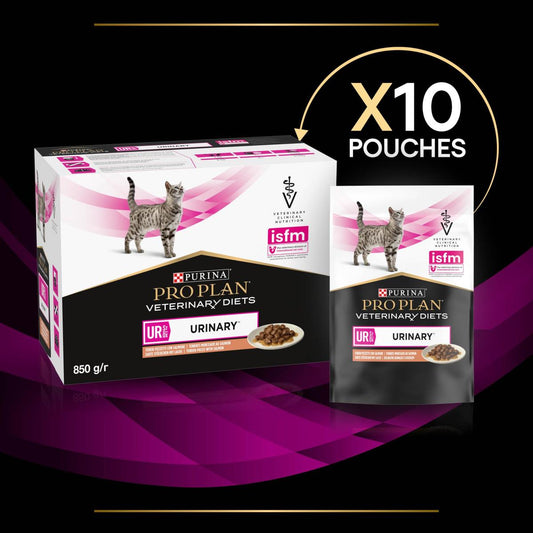 Purina Pro Plan Veterinary Diets UR St/Ox Urinary with Salmon Wet Cat Food 10 x 85g
