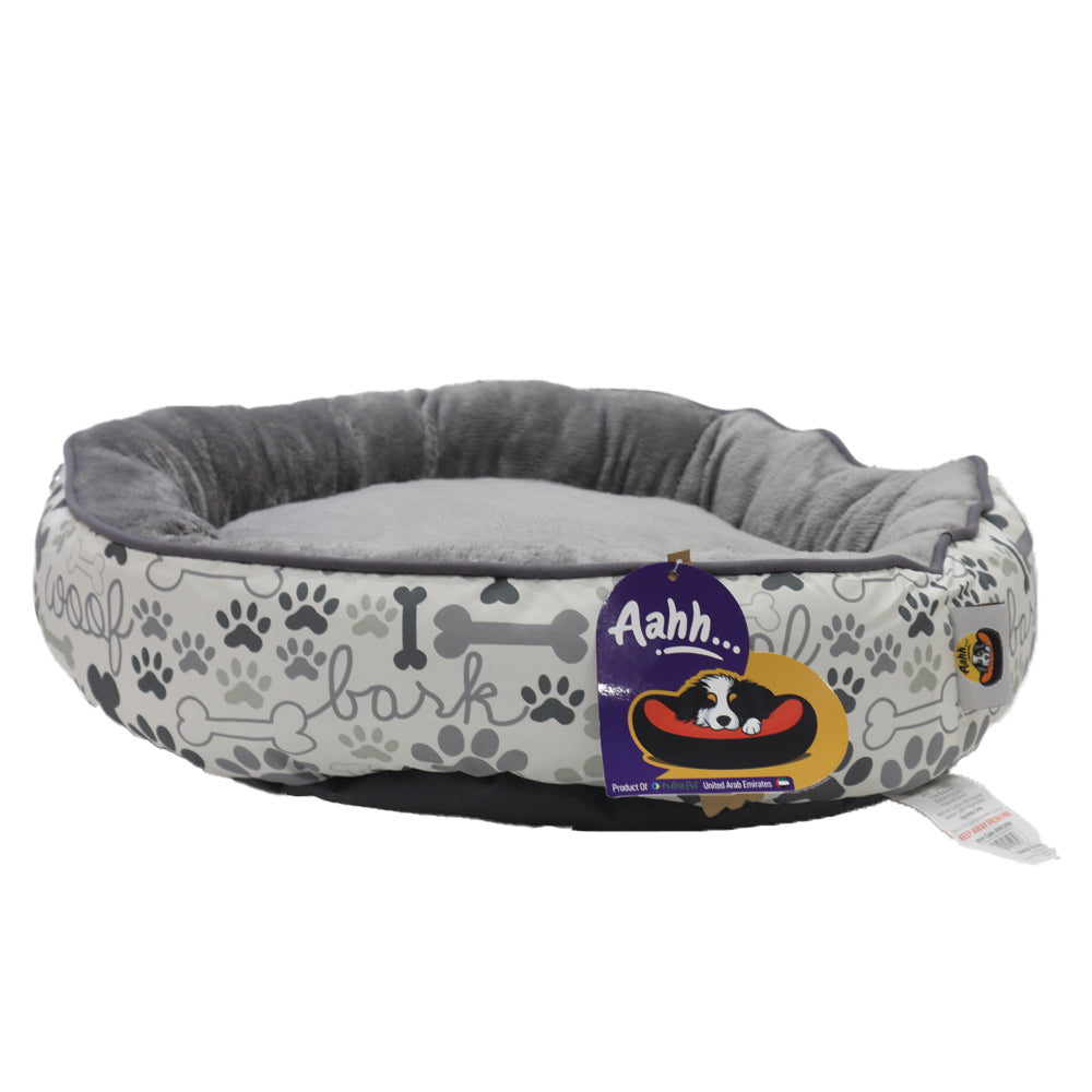Aahh… Snuggly L46 X w36 X h42Cms Flannel Grey Paw & Bones