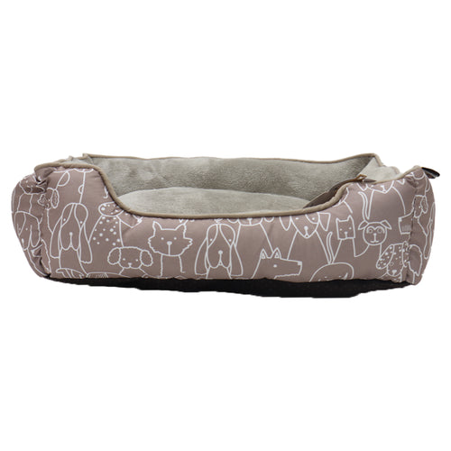 Aahh… Squarey L46 X w36 X h42Cms Flannel Beige Doggies Love