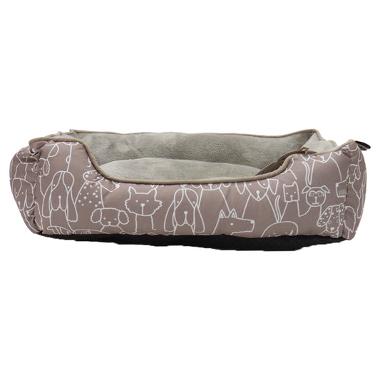 Aahh… Squarey L46 X w36 X h42Cms Flannel Beige Doggies Love