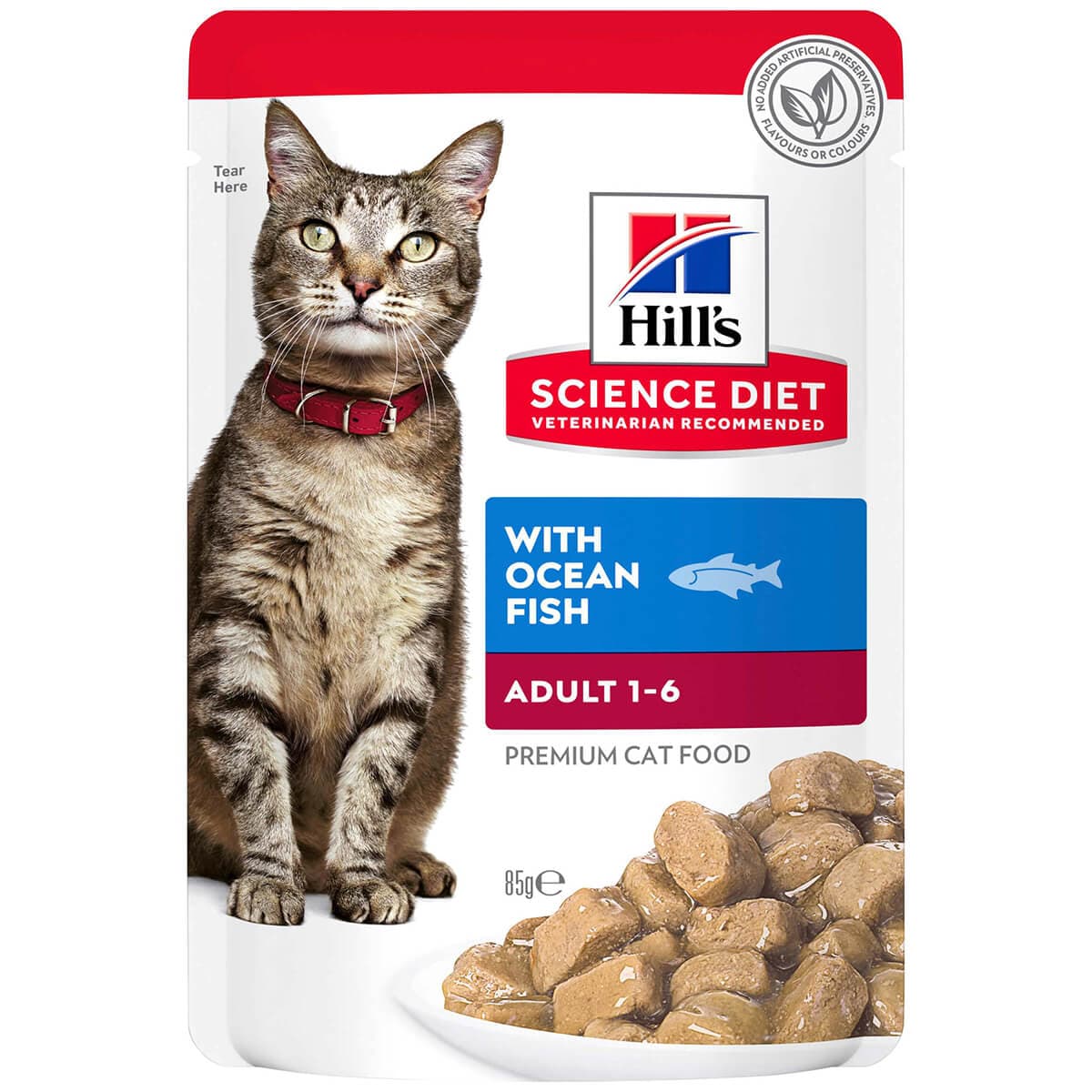 Hill's Science Plan Adult Wet Cat Food Ocean Fish Pouches - 85g x 12