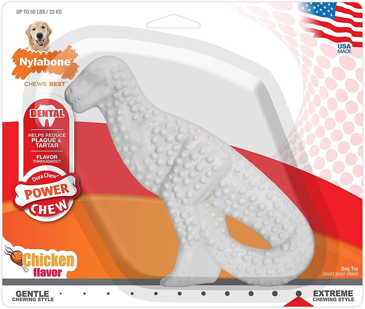 Nylabone Dura Chew Dental Dinosaur Original Flavor Regular