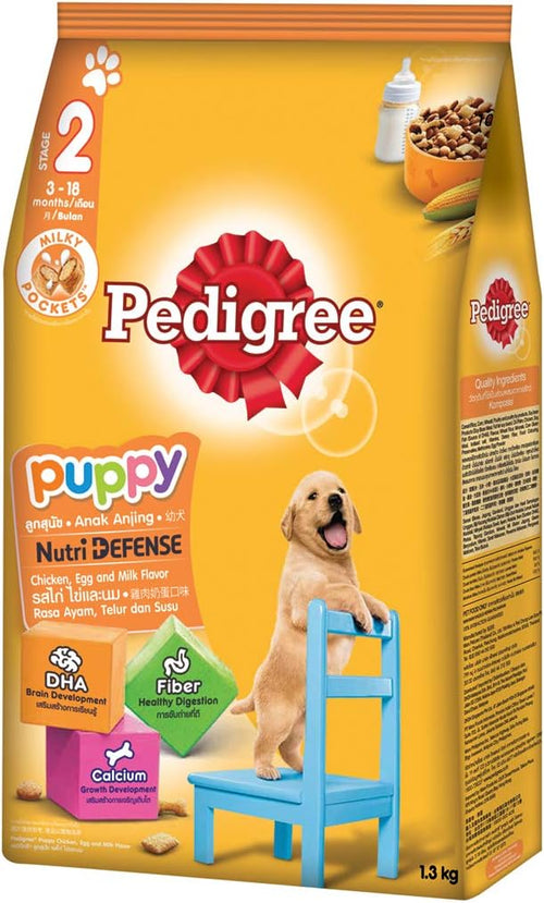Pedigree Chicken, Egg & Milk Flavour Adult Dry Dog Food 1.3kg | Complete Balanced Nutrition | UAE