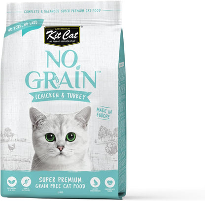 Kit Cat No Grain Super Premium Cat Food with Chicken & Turkey 1kg