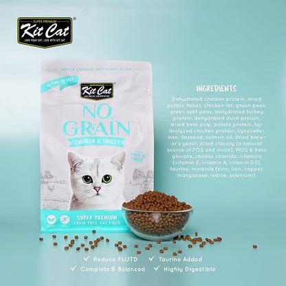 Kit Cat No Grain Super Premium Cat Food with Chicken & Turkey 1kg