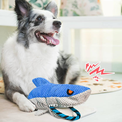 Plush Pet Shark Dog Toy - 35 x 17cm