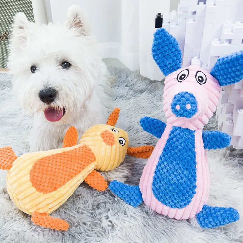 Plush Pet Squeakz Ely, Baby Piggie, Papa Piggie Dog Toy ( Small) - 22 x 13 x 5.5cm
