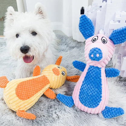 Plush Pet Squeakz Ely, Baby Piggie, Papa Piggie Dog Toy (Large) - 31 x 22 x 10cm