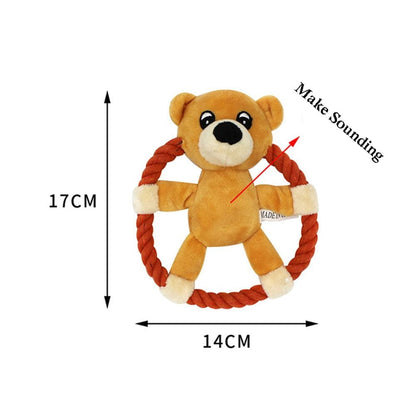 Plush Pet Squeakz Spinnnerz Ducky/Piggy/Beary Dog Toy - 13 x 18cm