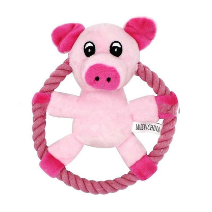 Plush Pet Squeakz Spinnnerz Ducky/Piggy/Beary Dog Toy - 13 x 18cm