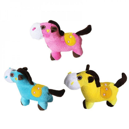 Plush Pet Squakz Flying Cows ( Pink/Yellow/Blue) Dog Toy - 14 x 12cm