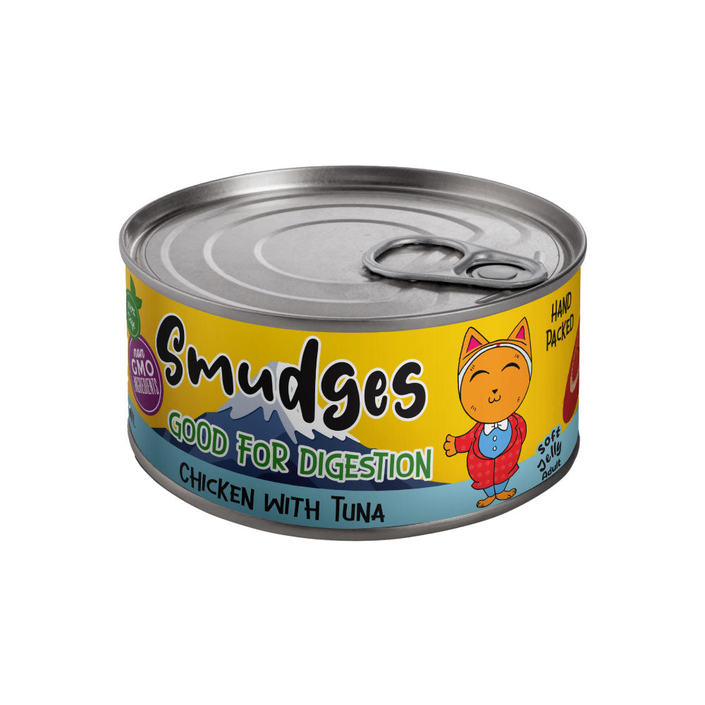 Smudges Adult Cat Chicken Flakes Tuna In Soft Jelly 80g