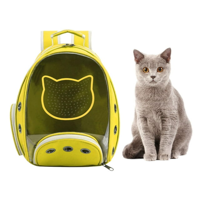 Petstranaut BackPack Bobble Cat Face Yellow