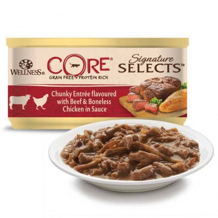 Wellness Core Signature Selects Chunky Beef with Boneless Chick Adult Cat 79g