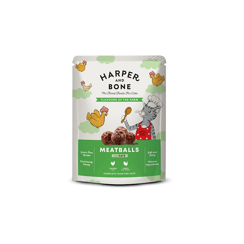 Harper & Bone Cat Pouch Adult Flavors Farm AVES 85g