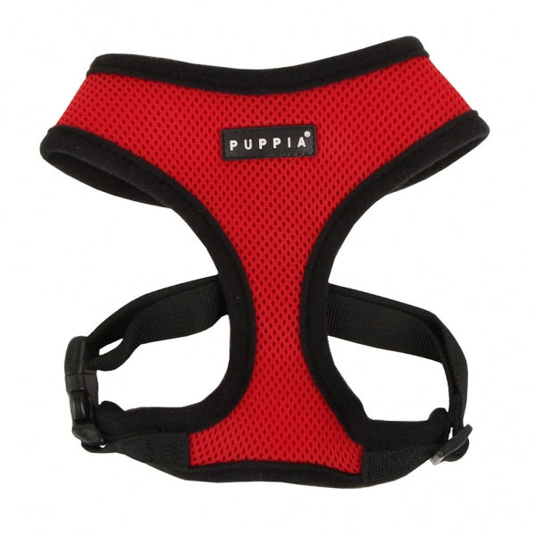 PUPPIA SOFT HARNESS RED EXTRA LARGE Neck 16.5" Chest 22.0" - 32.0"
