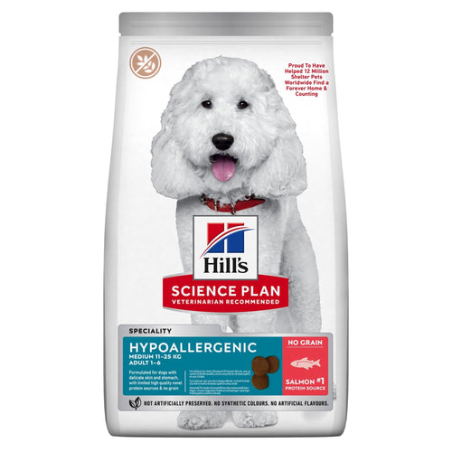 Hill's Science Plan Hypoallergenic Medium Breed Adult Dry Dog Food with Salmon (12kg)