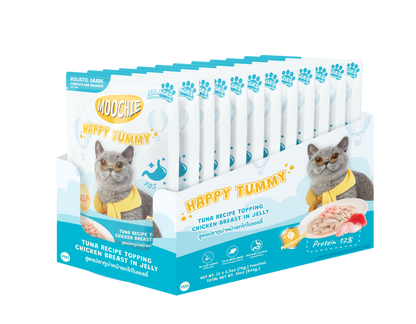 Moochie Tuna Recipe Topping Chicken Breast In Jelly Cat Food for Happy Tummy/Digestion 70g