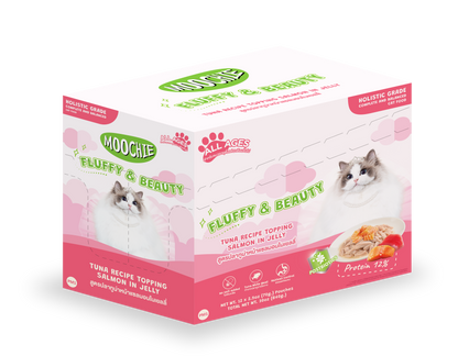 Moochie Tuna Recipe Topping Salmon In Jelly Cat Food for Fluffy & Beauty 70g