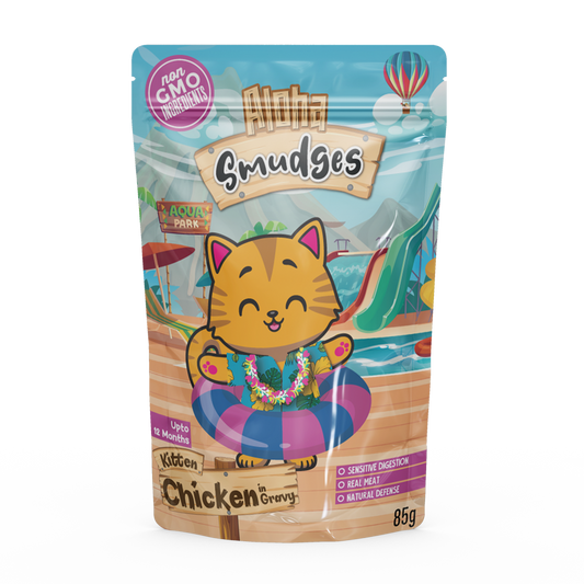 Aloha Smudges Chicken Kitten Cat wet food in Gravy 85g Pouch