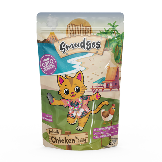Aloha Smudges Chicken Adult Cat wet food in Jelly 85g Pouch