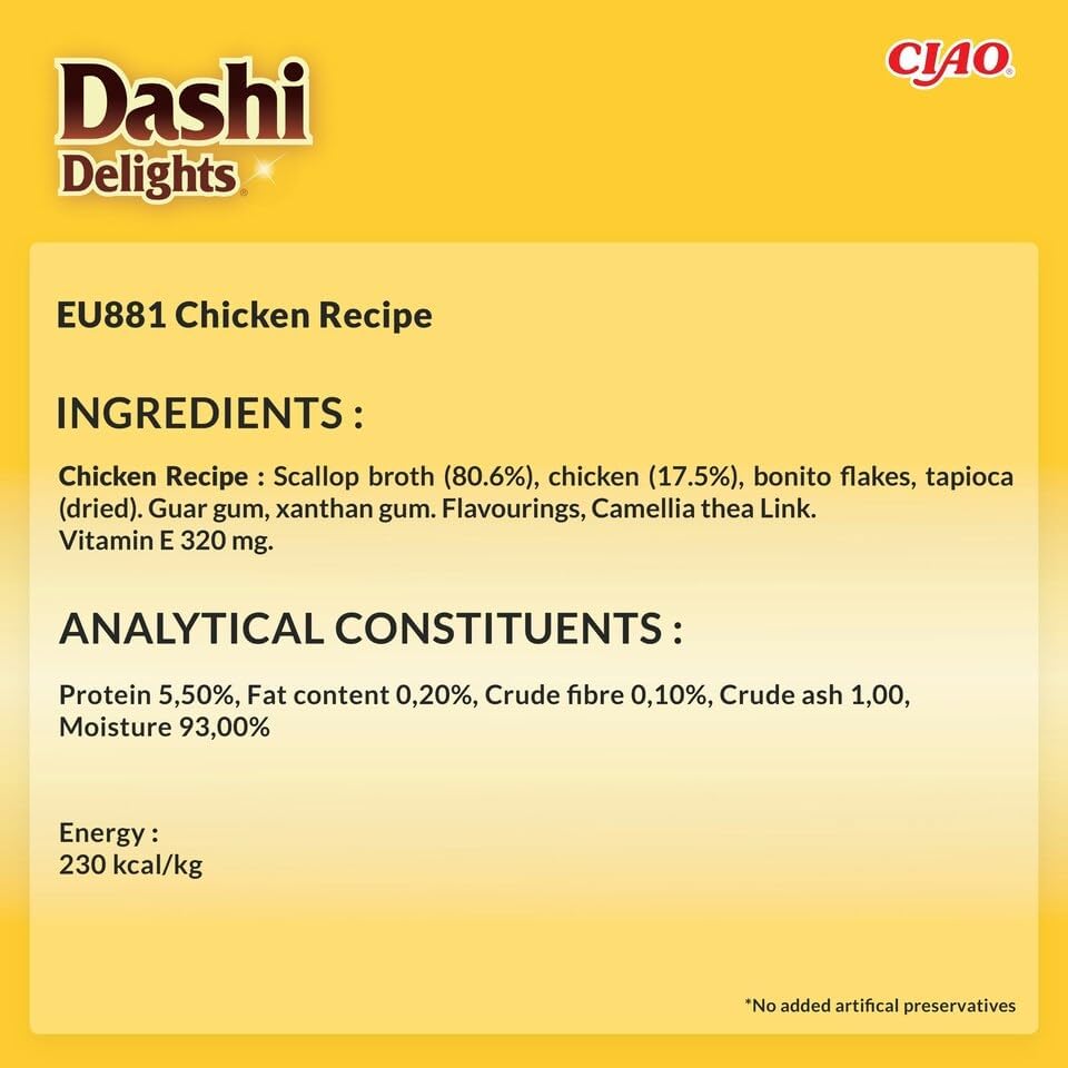Inaba Dashi Delights Silky Broth Chicken With Tuna Recipe Cat Treats 40g