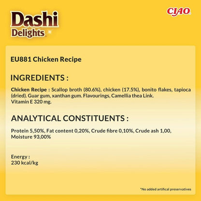 Inaba Dashi Delights Silky Broth Chicken With Tuna Recipe Cat Treats 40g